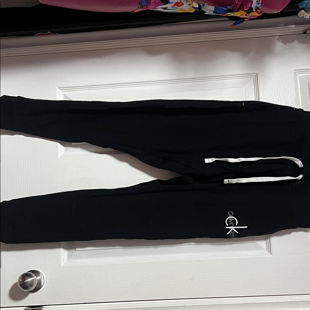 Calvin Klein Black Joggers with White Accents